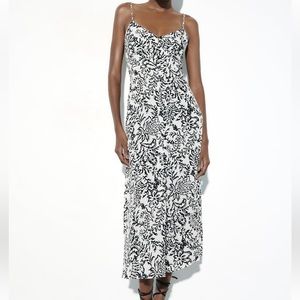 black and white zara dress size extra small